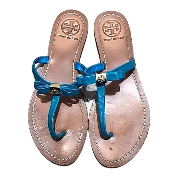 Tory Burch teal thong sandals size 9 - Picture 2 of 7